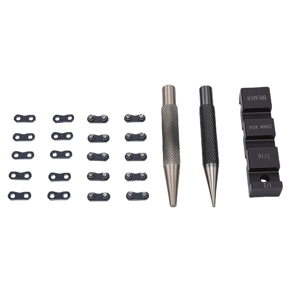 Portable Chainsaw Breaker Kit Chain Anvil and Punch Tool 10 Link Repair Preset Straps Compatible with 1 4 3 8 Inch 325