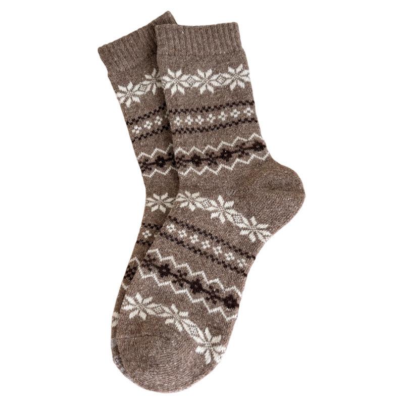 Birkenstock Stack Socks Mid-Leg Snowflake Winter Warm Wool Socks Thickened With Vintage Kids