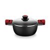 BRA Premiere | Casserole Haute De 24 Cm En Fonte d'Aluminium, Couches, Revêtement Antiadhésif Renforcé, 2 Poignées Amovibles En