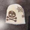 Skull Knitted Unisex Pumpkin Hat With Letter Design For Fall And Winter Seasons