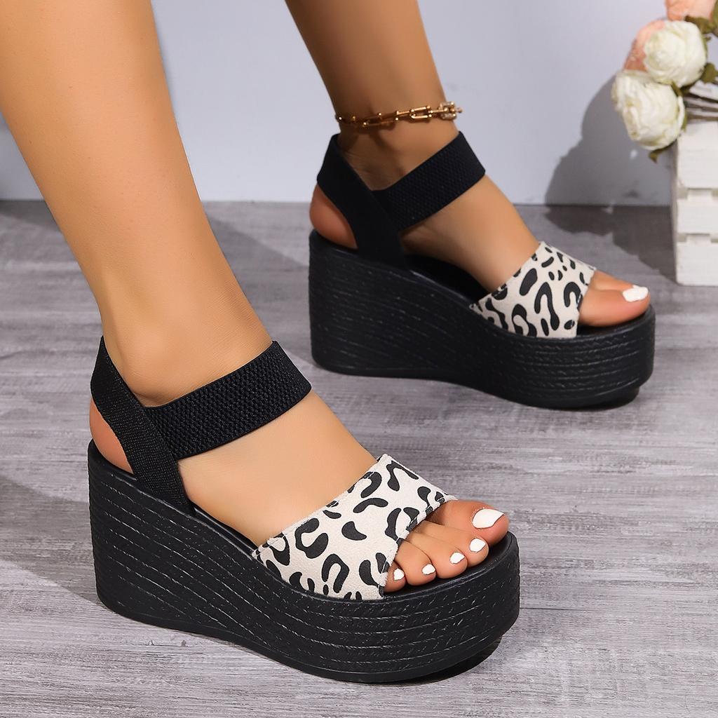 Fashion Europe and the United States Foreign Trade Large New Style Elastic Fish Mouth Sandals Platform Casual Sandals