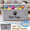 1/2pcs Cat Supplies Storage Basket Felt Material Cat Toy Organizer Basket With Handle Large Capacity Pet Supplies Organizer Box
