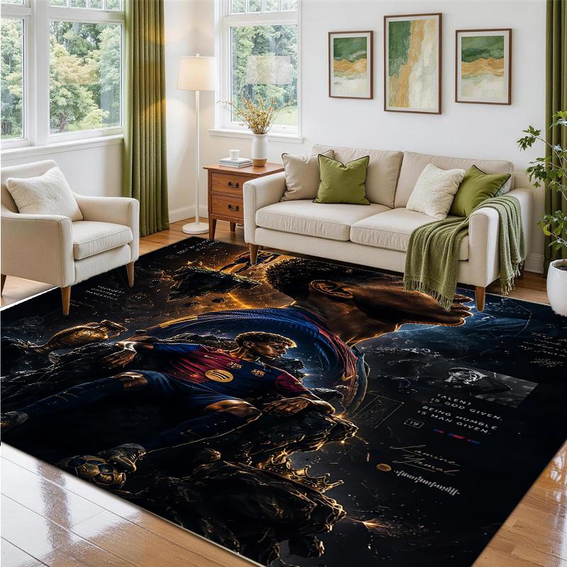 Lamine Yamal Design Crystal Velvet Rug Soft Decorative Mat for Bedroom Entrance