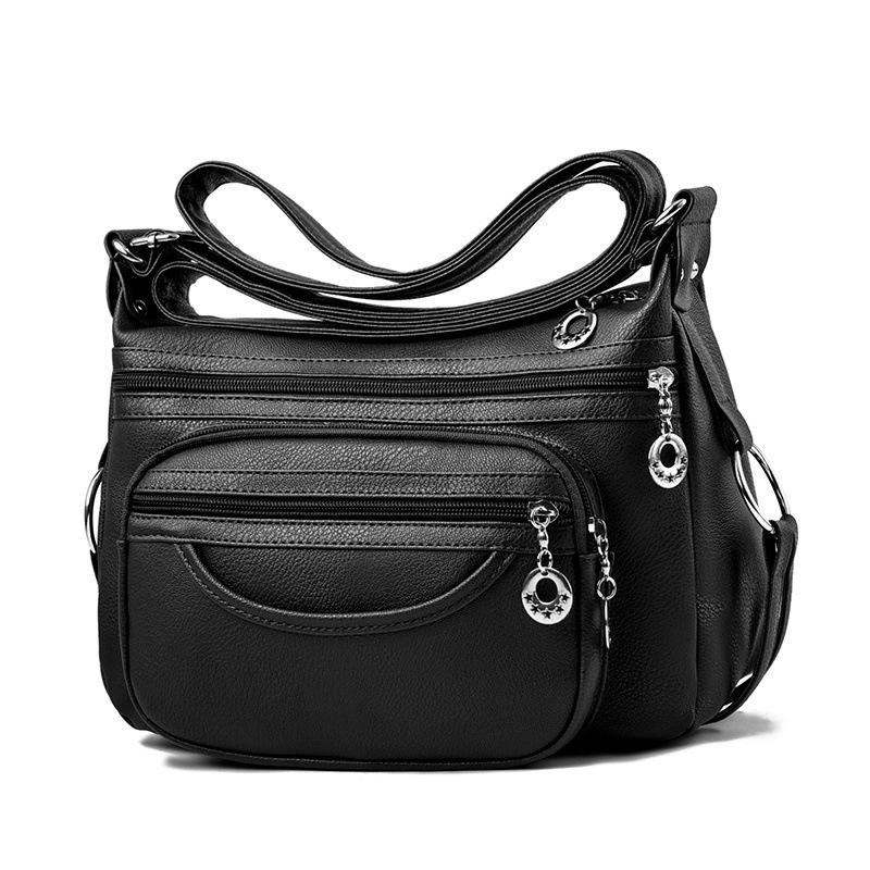 Soft Leather Single-shoulder Bag Middle-aged Mom Bag Casual Crossbody Bag
