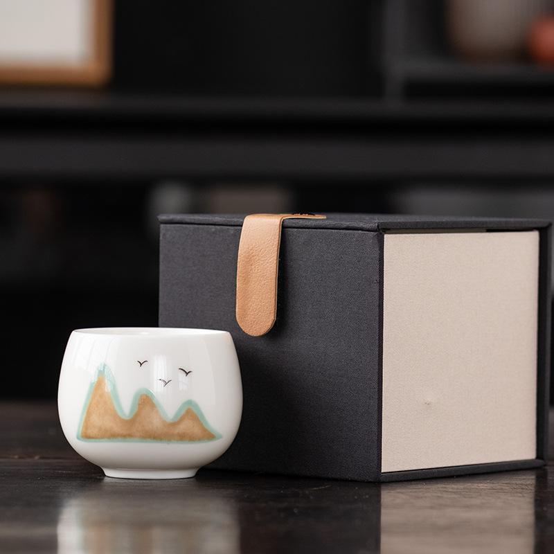 

Нефритовый фарфор, мастерская чайная чашка, чайная пиала, бизнес-подарок, сувенир, чайная чашка класса люкс