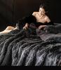 G5Z Luxus-Kunstfuchsfell-Decke - Extra dicke Winter-Raschel-Tagesdecke