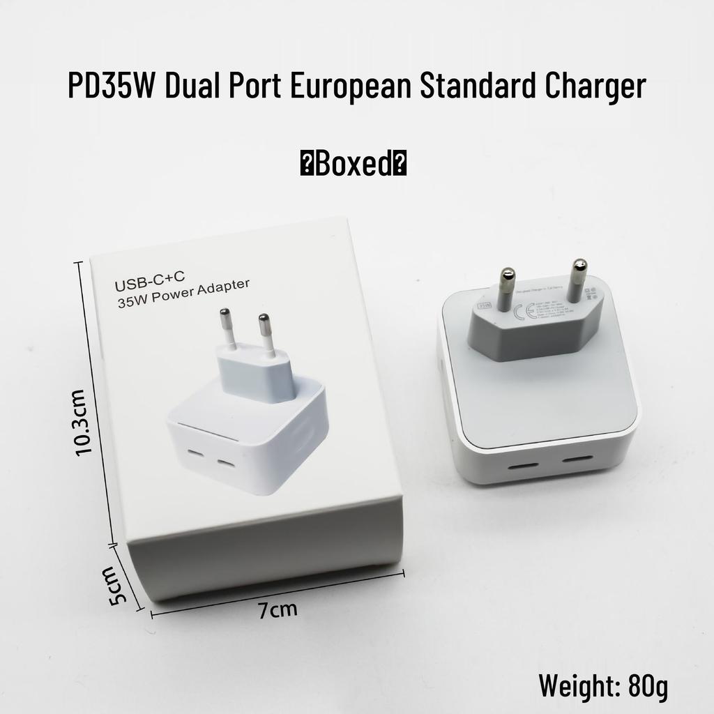 Universal Fast Charger 35W for Apple 14 - Foldable with Multi-Port, Compatible with UK, EU, and US Standards