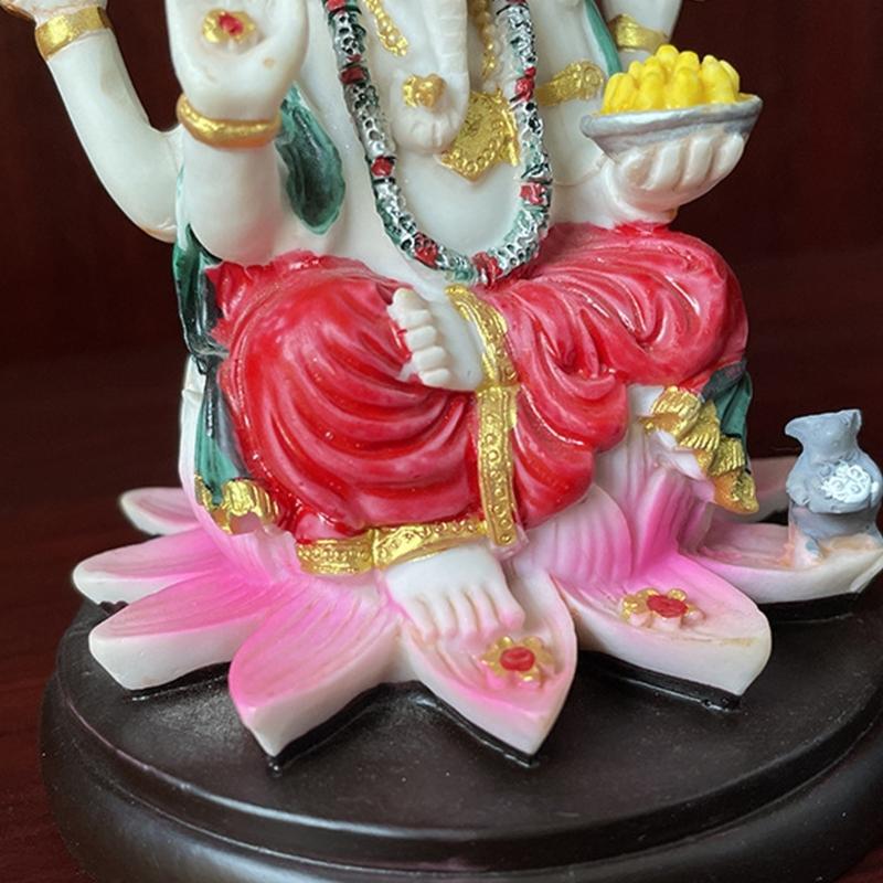Artistic Hindu Ganpati Idol Handpainted Meditations Decors Resins Elephant God Ganpati Statue Spiritual Religious Gift