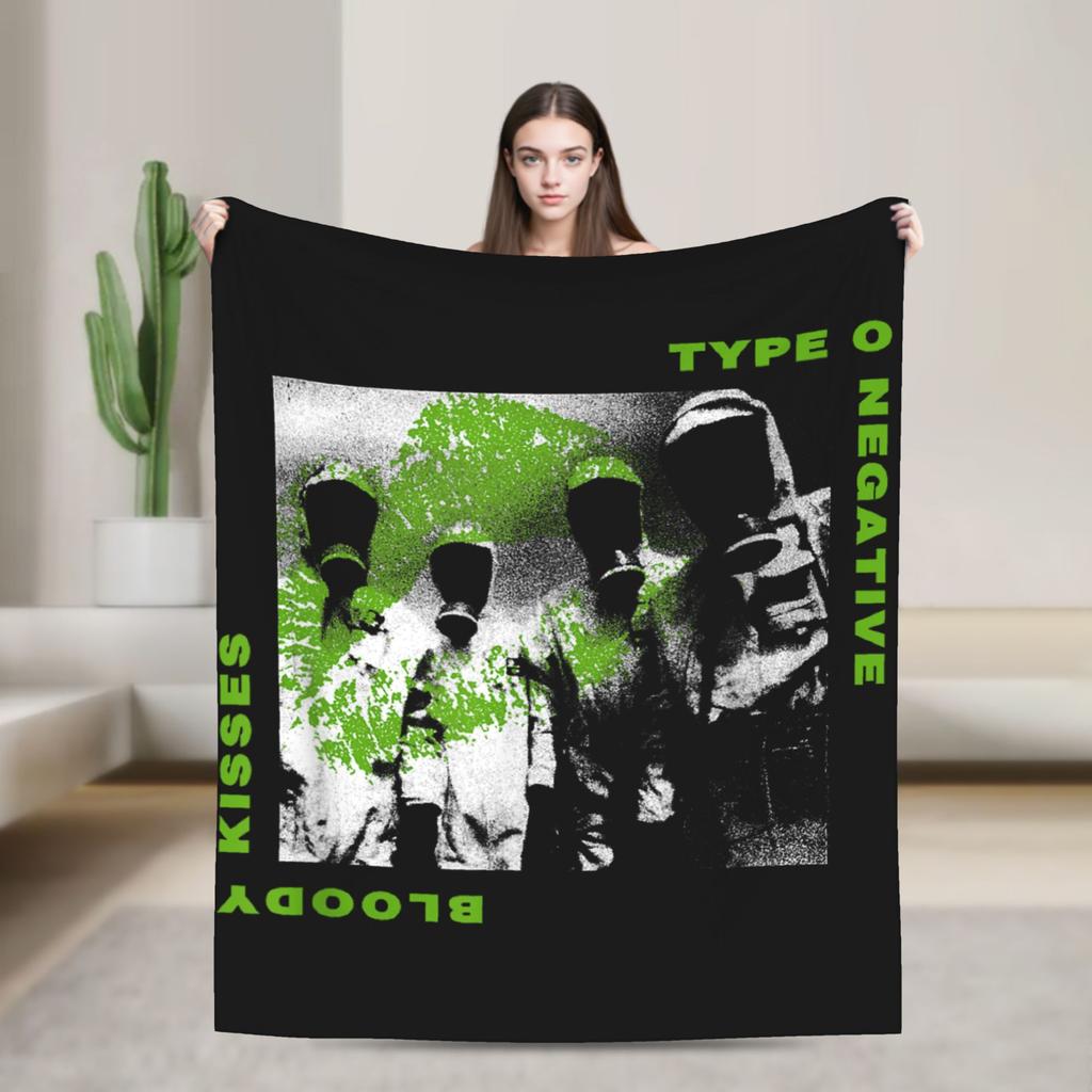 Type O Negative Rock Band Blanket Music Album Fuzzy Funny Breathable Throw Blanket for Bedroom Autumn/Winter Office