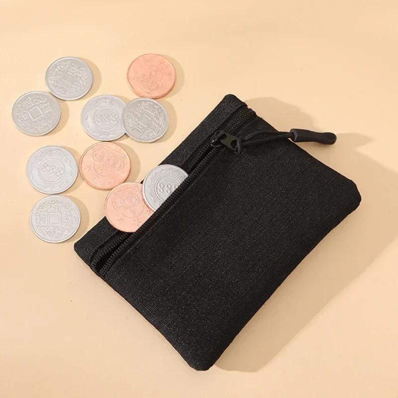 Mini Coin Purse Simple Zipper Storage Pouch Money Pocket Solid Color Coin Key Bag Women Men Cute Wallet Mini Purse