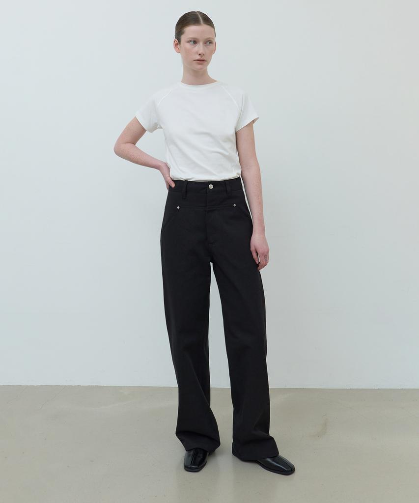 AFTERGLOWOOL Relaxed Fit Soft Cotton Pocket Pants_Black