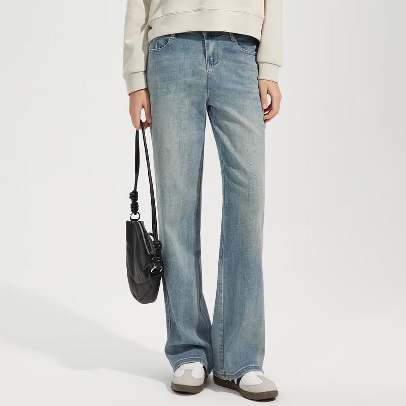 

Shetu Women s Retro Washed Straight-Leg Jeans L