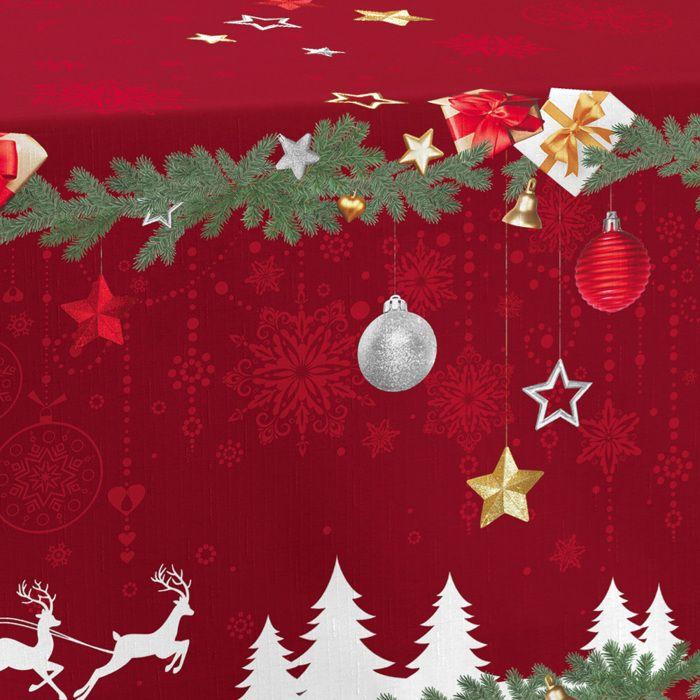 Nappe anti-taches noël rouge