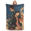 Super Soft Slayers Kimetsu Yaiba Manga Throw Blanket Premium Fleece Lightweight Bed Blanket Cozy Plush Blankets All Season Use