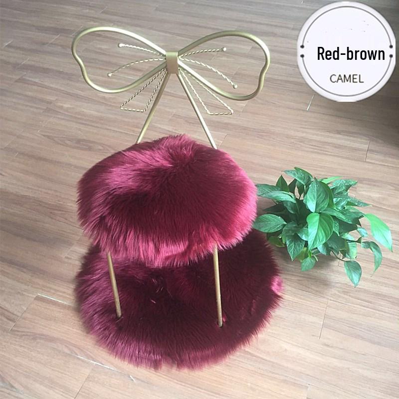 Plush Faux Sheepskin Butterfly Chair & Bar Stool Cushion with Long Hair