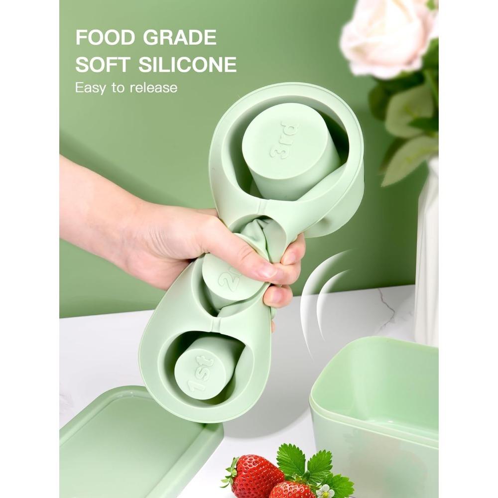Vassoio per cubetti di ghiaccio per bicchiere da 30-40 oz, stampo per ghiaccio in silicone a cilindro cavo con coperchio e contenitore per freezer, per bevande ghiacciate, succo, whisky, cocktail