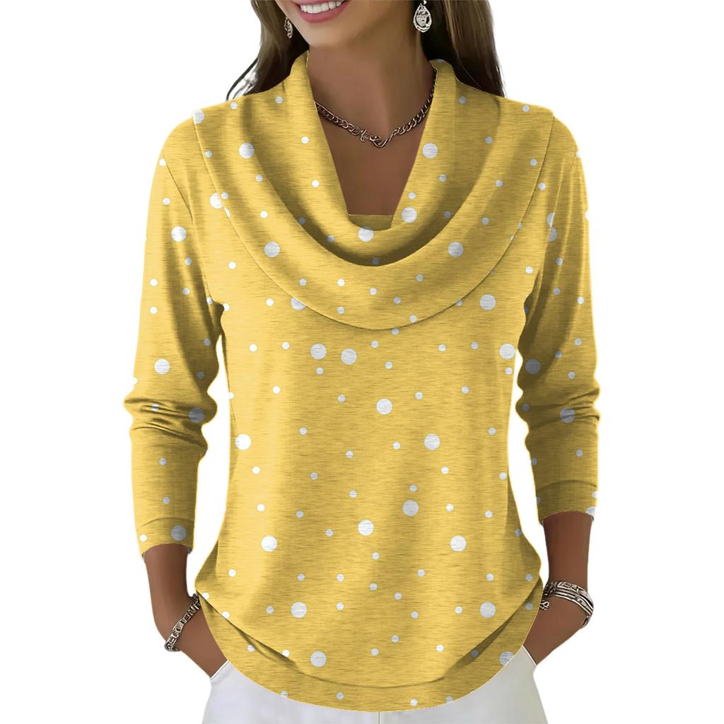 Women's Casual And Fashionable Round Neck Long Sleeved Printed Top Sweater