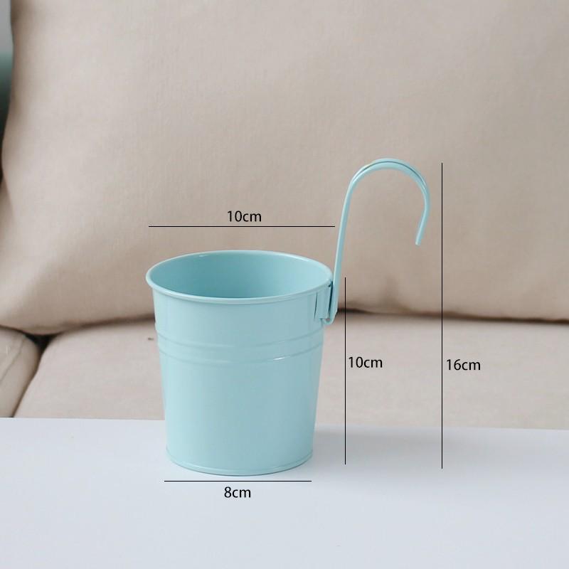 Jardinieră suspendată colorată din fier forjat pentru suculente - Coș detașabil pentru balcon