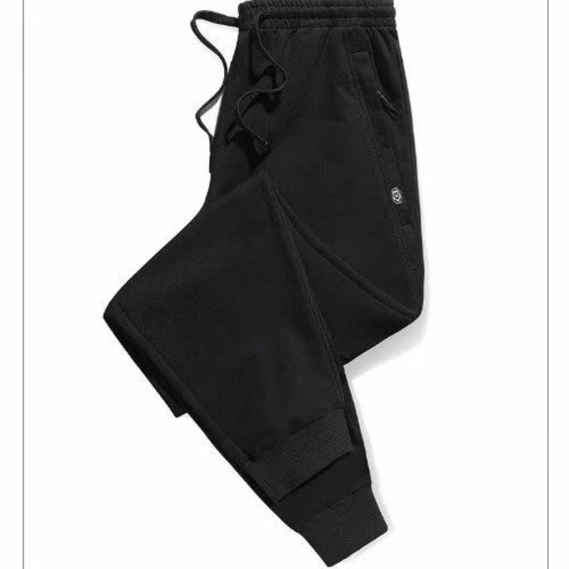 Men's Korean-Style Sweatpants Casual Long Pants for Spring Autumn and Winter Fleece-Lined Thickened Warmth Cuffed Sports Pants