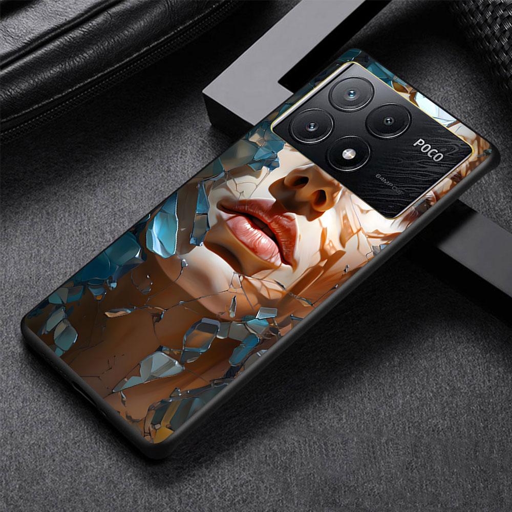 Beauty Crush Girl Case for Xiaomi Poco M3 X3 NFC X5 M5s M4 Pro 5G F3 Black Silicone Soft Phone Cover Coque