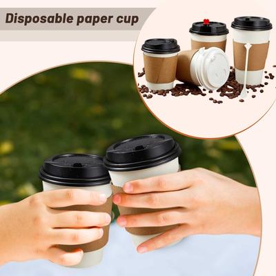 10oz Papierbecher, Einwegbecher, Wasserbecher, Mit Deckel und Abdeckung, Geeignet für Picknicks, Grillen, Reisen und Aktivitäten