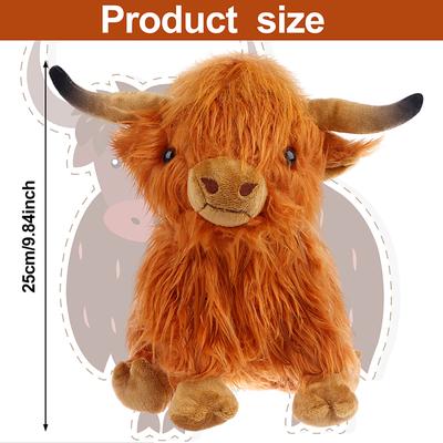 Simülasyon Highland İneği Hayvan Peluş Bebek Yumuşak Doldurulmuş Highland İneği Peluş Oyuncak Peluş Hediye Çocuklar Erkekler Kızlar İçin
