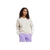 adidas Comfortable Striped Crew Neck Pullover Sweatshirt Women Tops Miracle-Alum-Brown White JE0014