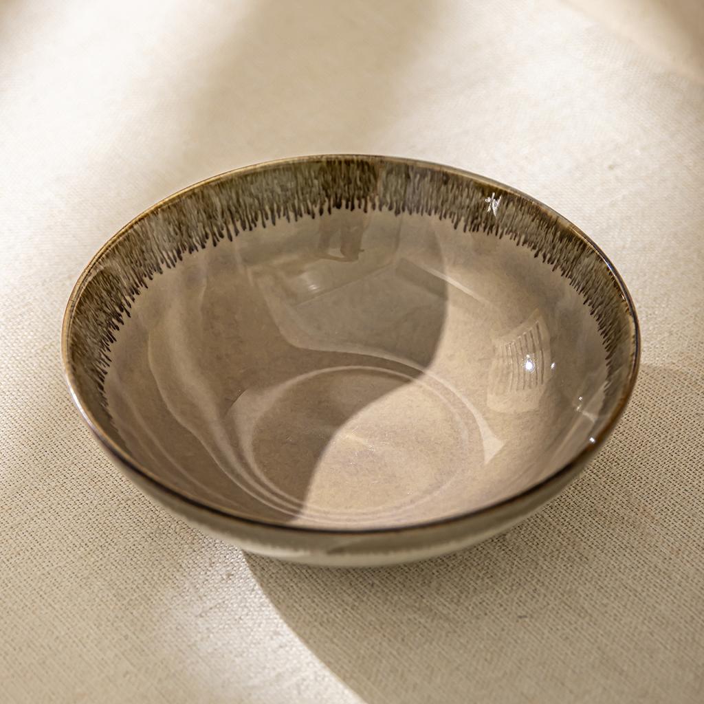 Japanese-Style Large Bowl, Ceramic Bowl, Open Bowl, Household Dish Bowl, Noodle Bowl, Kiln-Changed Tableware, Salad Bowl, Round Large Bowl.