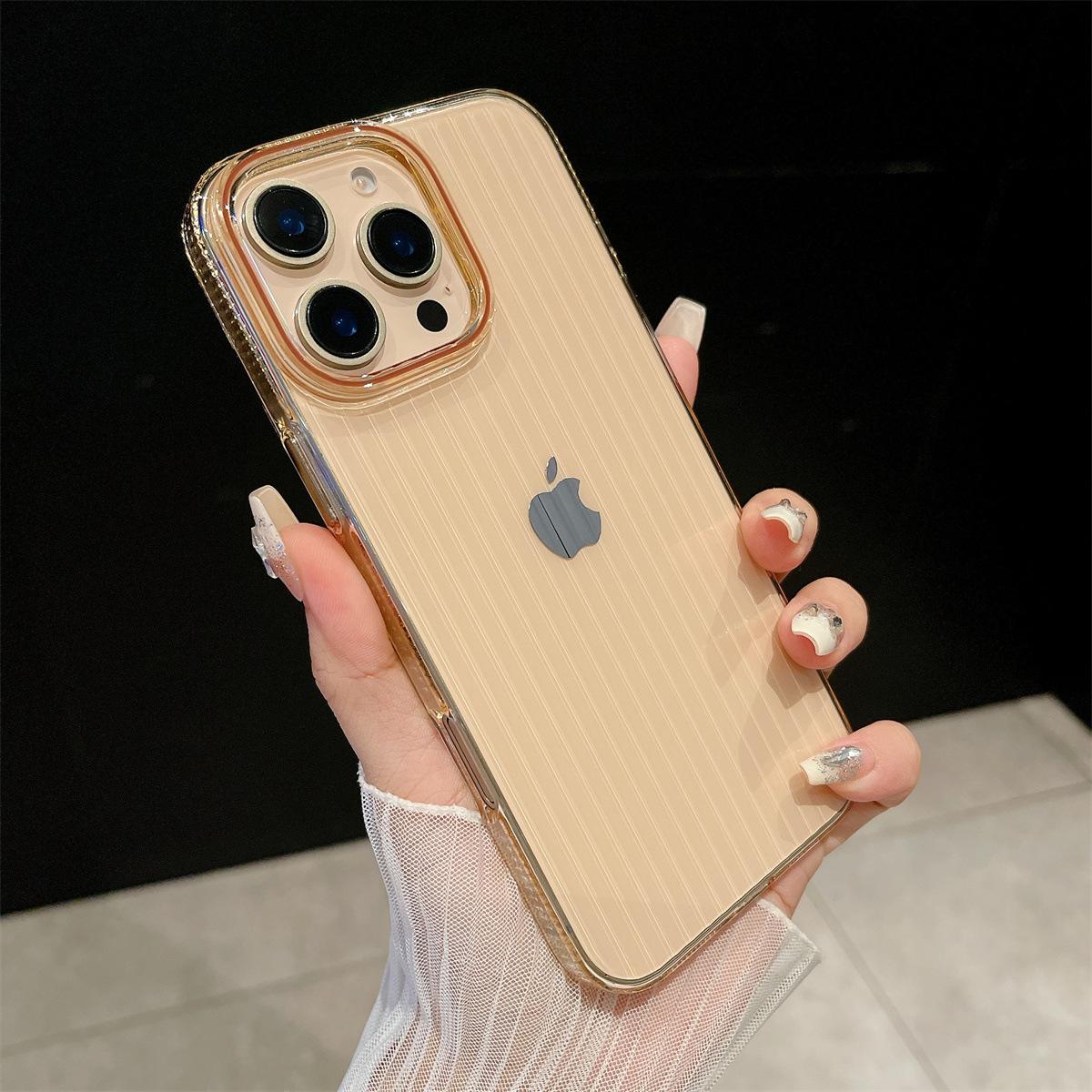 

Corrugated High-transparency Non-yellowing Phone Case Suitable for IPhone16 Simple Protective Case 15promax Transparent Case iPhone16Pro