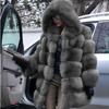 Autumn and Winter Imitation Fur Fox Hair Long Long Sleeve Fashion Hat Fur Coat Women's Coat