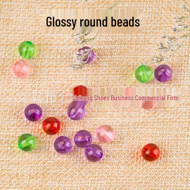 Round Transparent White Acrylic Beads for DIY Handmade Bracelets and Necklaces
