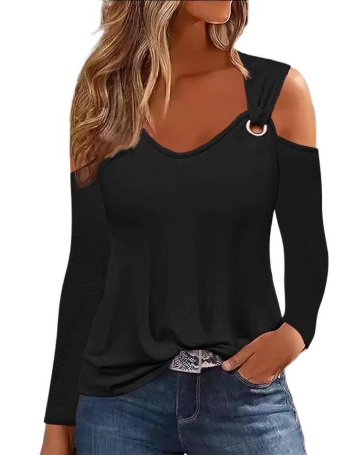 Women Casual Summer Floral Print Long Sleeve U Neck Blouse Fashion Shirts