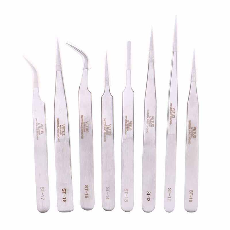 

8 шт нержавеющая сталь Прецизионный пинцет Набор инструментов Удалить угри и прыщи