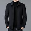 Men's Thickened Wool Tweed Coat - Autumn/Winter Lapel Jacket for Middle-aged 2024