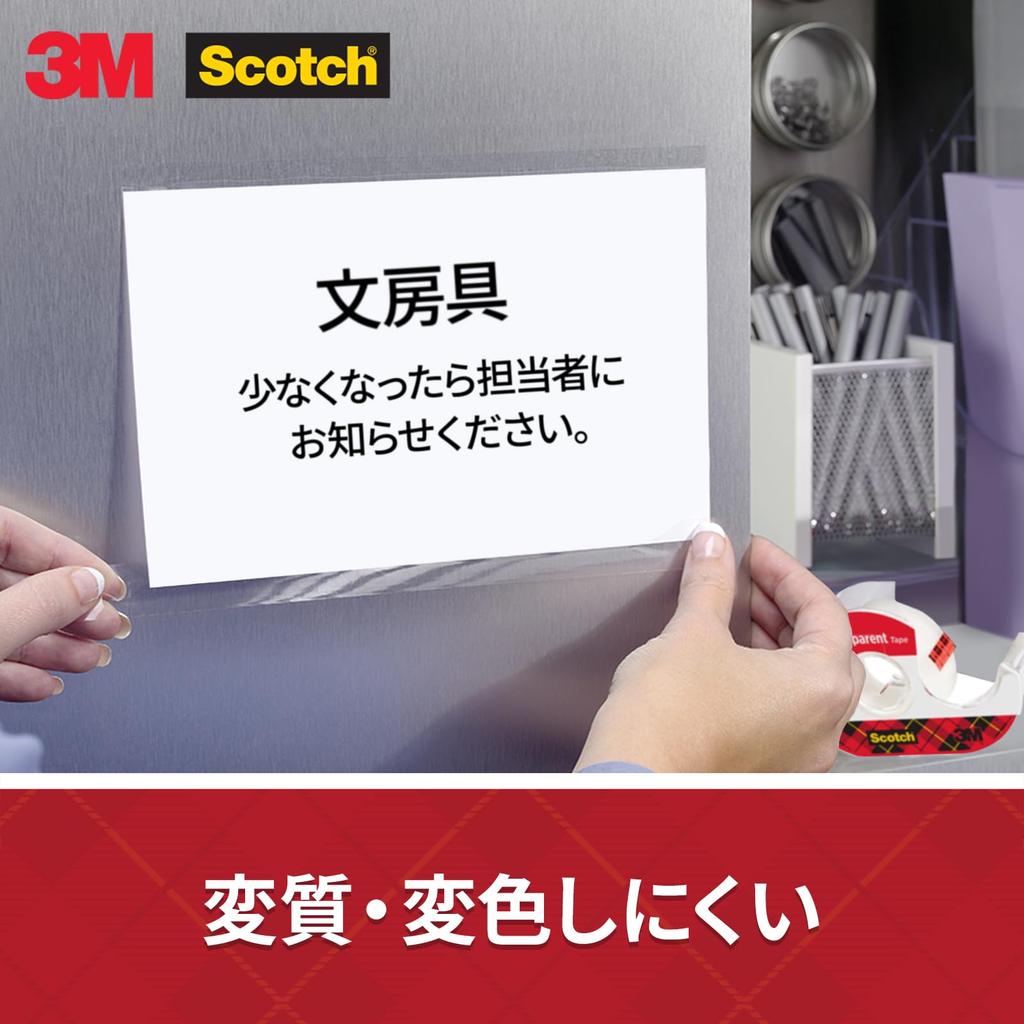 3M Scotch Transparent More Resistant To Discoloration Than Cellophane Large 10 15mm X Tape, Tape, Roll, Rolls, 35m, 500-3-1535-10P
