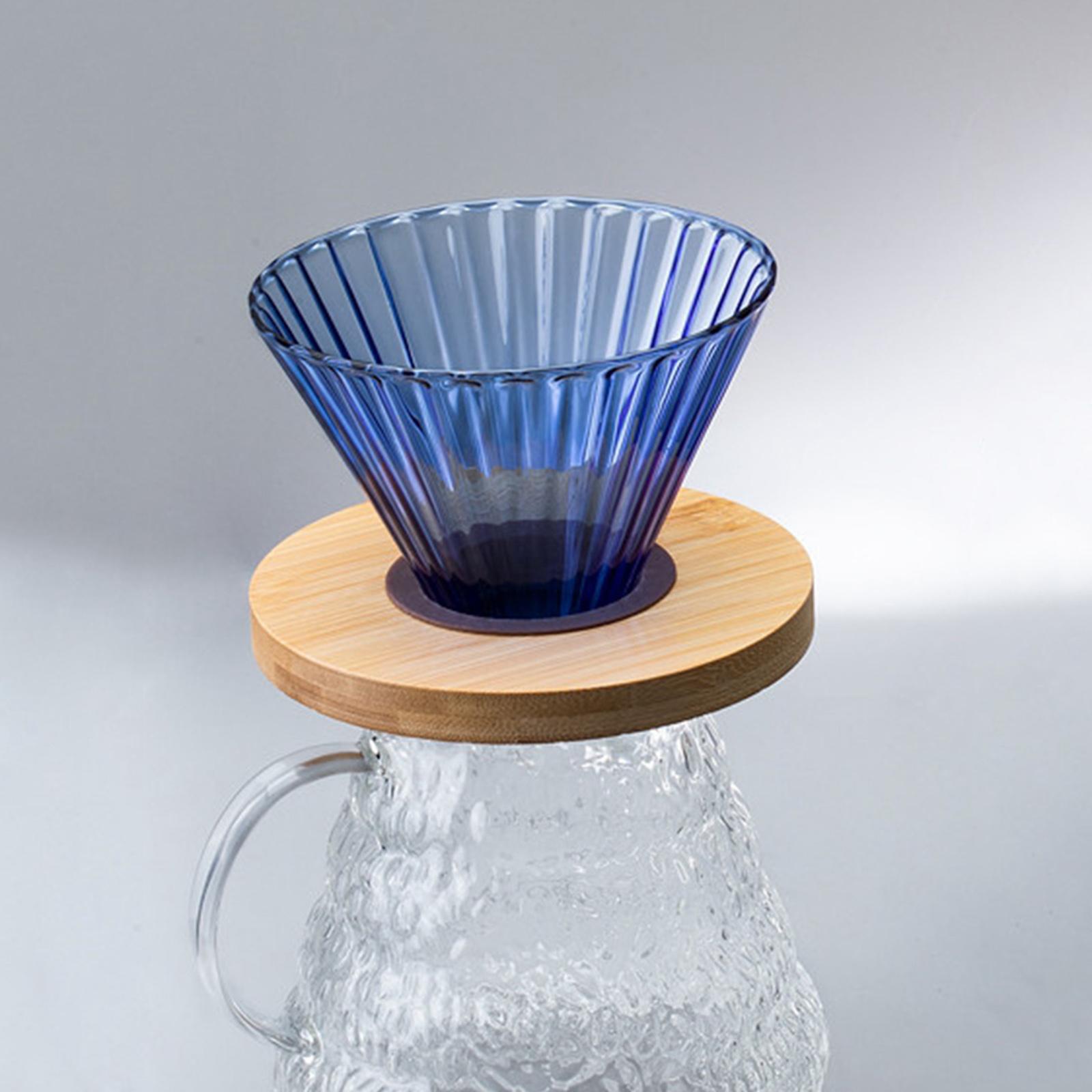 

Glass Pour Over Dripper Reusable with Non- Easy Manual Brew Maker Gift Paper Filters синій
