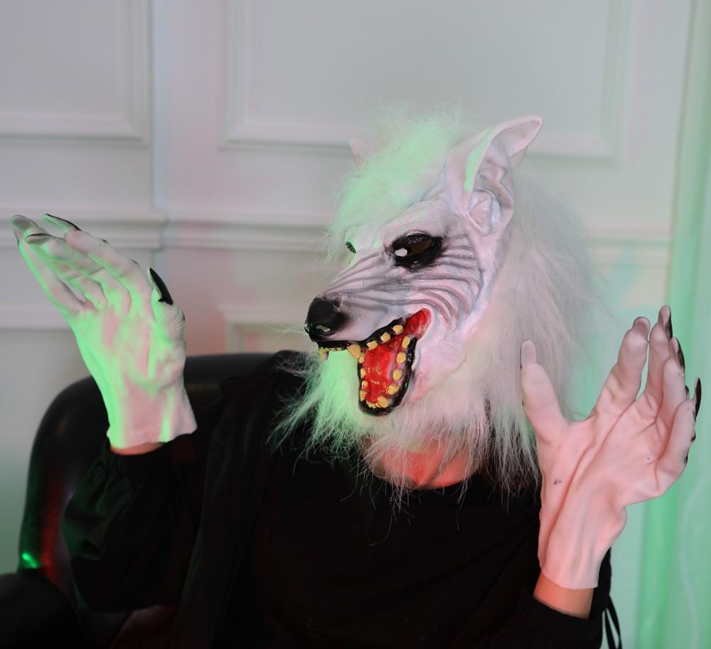 Animal Mask Full Face Wolf Head Wolf Glove Set Animal Head Cover Terror Mask Animal Mask