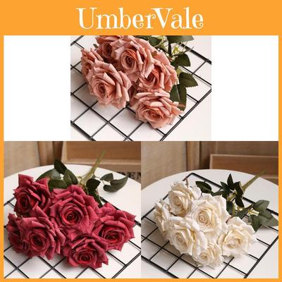 Artificial Rose Bouquet With Colored Silk Flower For Wedding And Home Decor