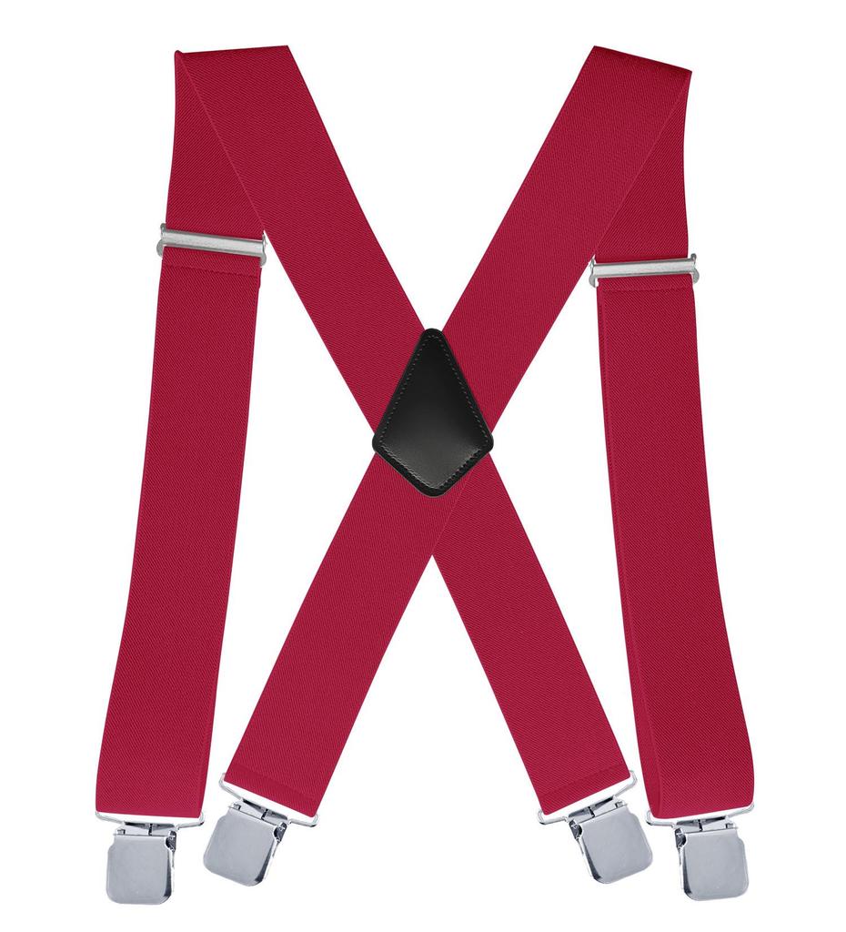 Men's 5 Cm Elastic Casual Polyester Suspenders with Clips