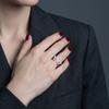 Romantic Sweet Angel Wings Ring for Women Simple Rhinestone Silver Color Adjustable Finger Ring Versatile Party Wedding Jewelry