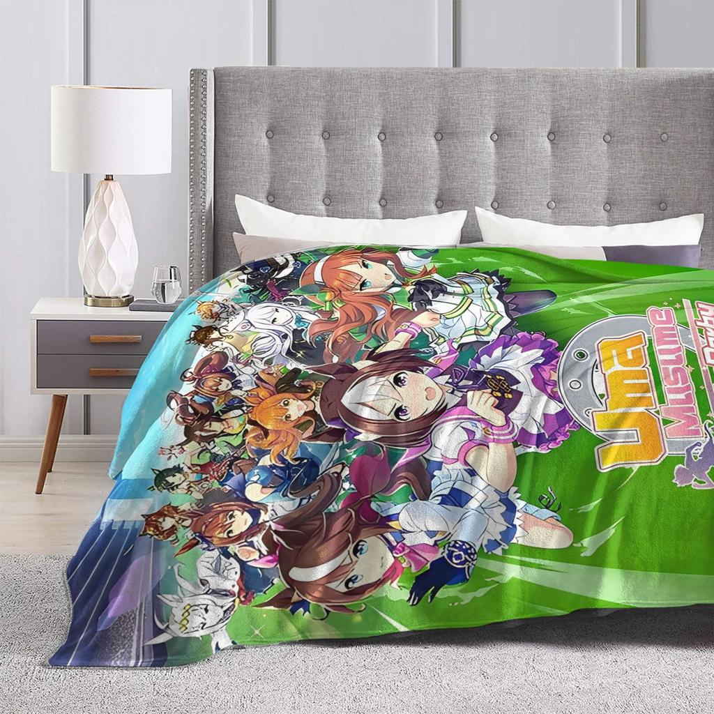 Umamusume Pretty Derby Blankets Anime Game Fuzzy Awesome Warm Throw Blankets for Chair Covering Sofa Spring/Autumn Travel
