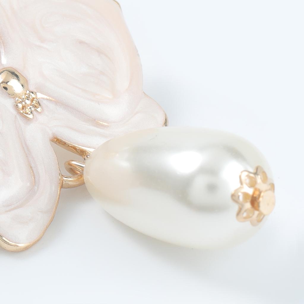 Modische und einfache Metall Tropfen Öl Blume Imitation Perle Ohrringe Mädchen beliebte Retro Tropfen Ohrringe Partei Schmuck Zubehör