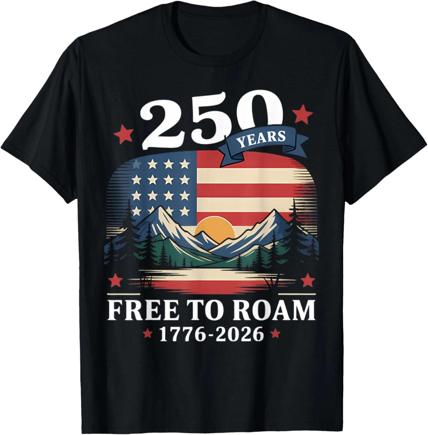 USA 250th Anniversary 250 Years America US Flag T-Shirt S