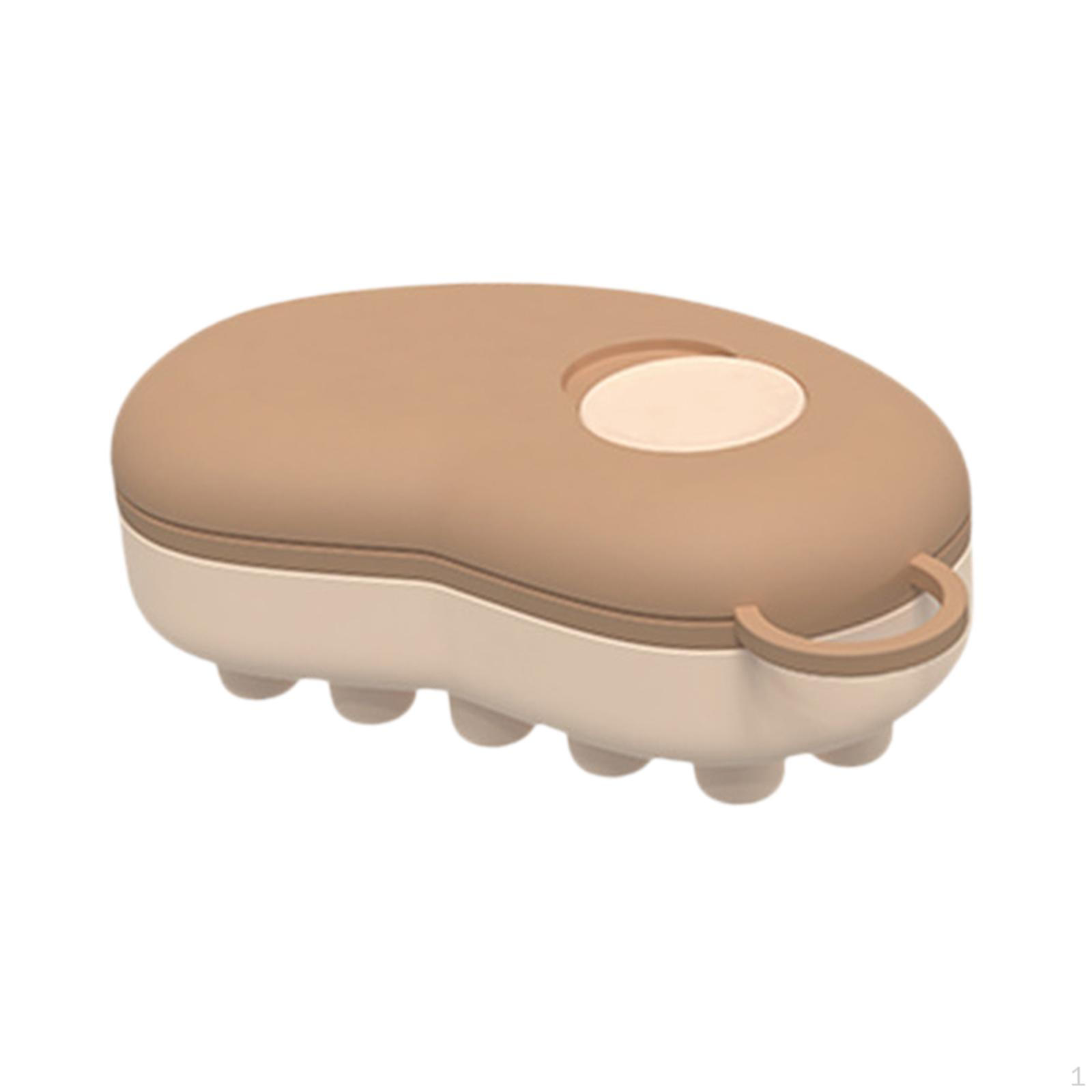 Compact Brush for Scalp Care, Soft Silicone Bristles Gentle Massage Khaki