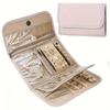 [Elegante Organizzazione da Viaggio] Organizer Arrotolabile Portatile per Gioielli - Design Trapuntato, Chiusura a Bottone a Pressione | Contiene Collane, Anelli, Orecchini e Braccialetti | Compatto