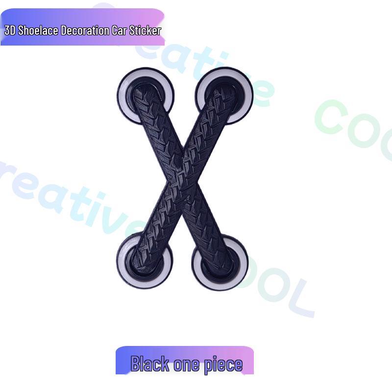 

3D Stereo Shoelace Sticker: Car, Motorcycle, and EV Scratch Cover Decal Single Pack