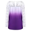 Stylish Plus Size Fashion Blouse For Women Featuring Sexy Lace And Ombre Print