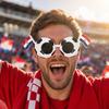 Fußball-Event-Sonnenbrillen, Stadion-Jubel-Sonnenbrillen, Schwarz-Weißer Fußballrahmen, Nationalflaggen-Sonnenbrillen, Neuartige Foto-Requisiten für Partys
