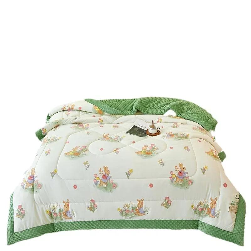 New Doudou Rong Quilt Winter Thickened Children's Dormitory Single Double Quilt Core Double sided Dual Use Winter Quilt