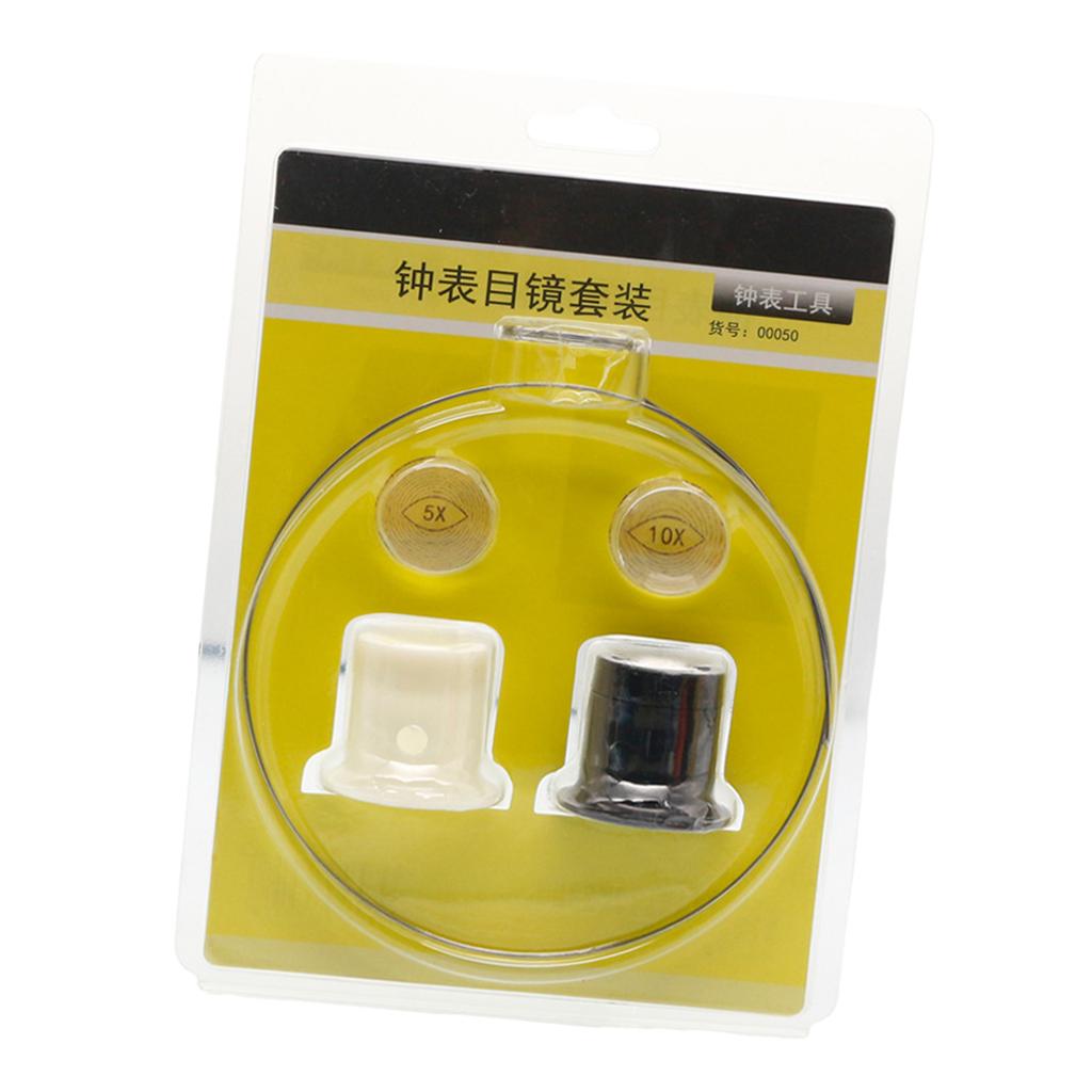Uhrenreparatur Lupe Set mit LED-Licht 5X 10X Zoom Einstellbarer Winkel und Helligkeit zur Schmuckinspektion